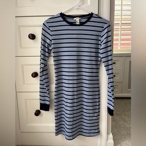 Ribbed Knit long sleeve shirt dress